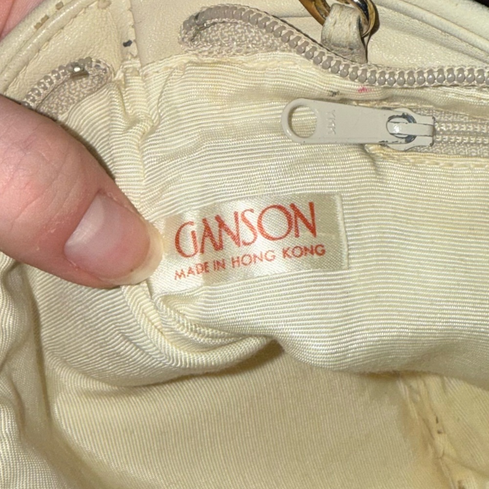 Vintage Ganson Woven Ivory Leather Crossbody - Picture 8 of 8